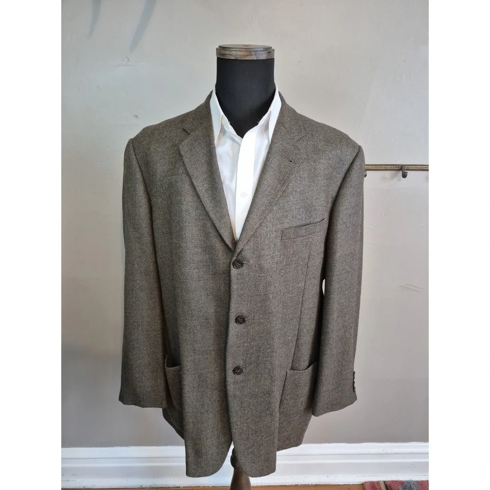 Joseph Abboud Mens Wool Sports Coat 44R Green Multicolor USA 3 Button X702